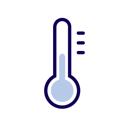 Temperature Regulation icon, medical office building landing page