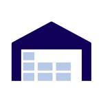 Warehouse Large Building Icon, industrial and manufacturing